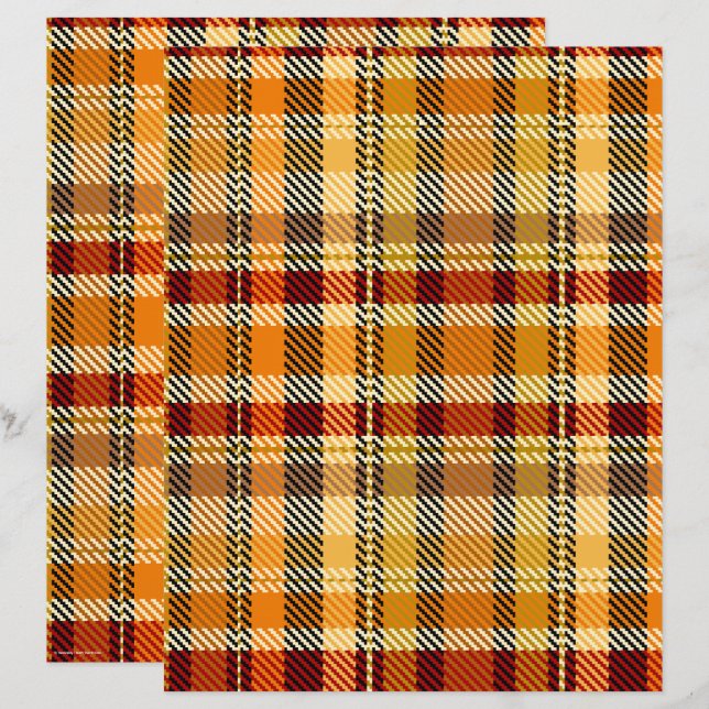 ET Plaid Scrapbook Paper 2-Sided Page (Vorne/Hinten)