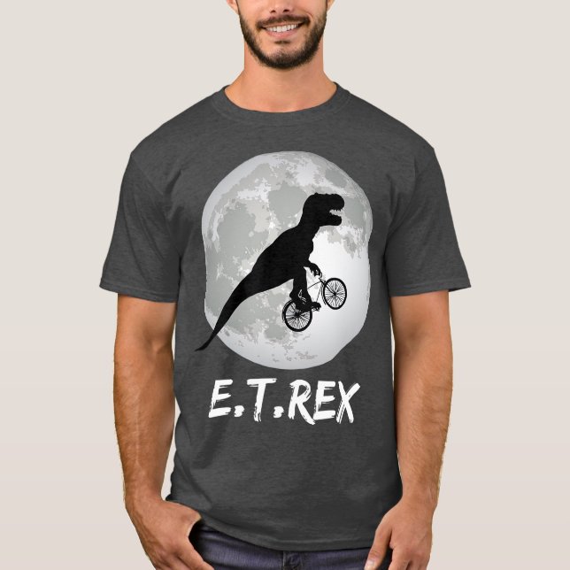 ET Rex Funny Dinosaur  TRex on Bike over the T-Shirt (Vorderseite)