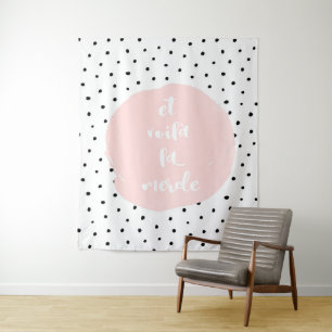 Et Voila la merde typography Polka Dot Dots Dance Wandteppich