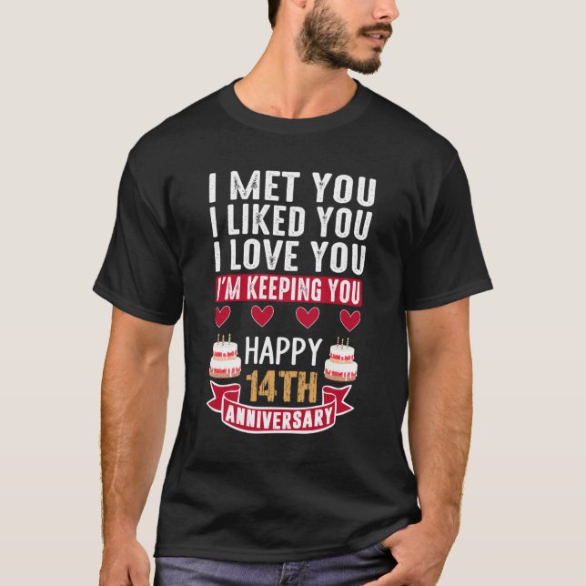 et You Happy 14. Wedding Jubiläumspaar T-Shirt (Vorderseite)