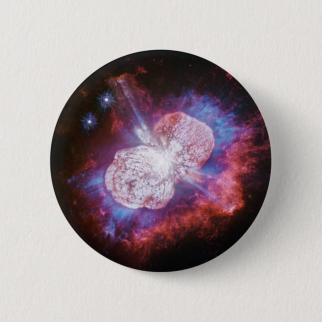 Eta Carinae Binary Star System Fireworks Button (Vorderseite)