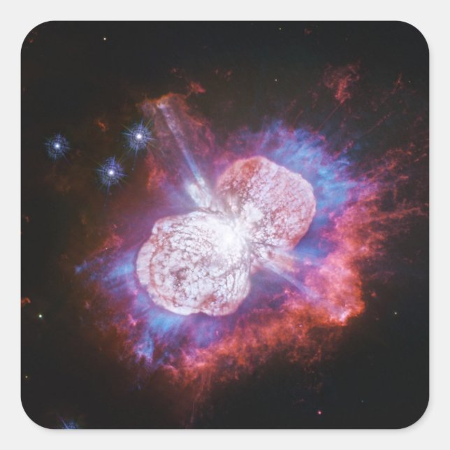 Eta Carinae Binary Star System Fireworks Quadratischer Aufkleber (Vorderseite)