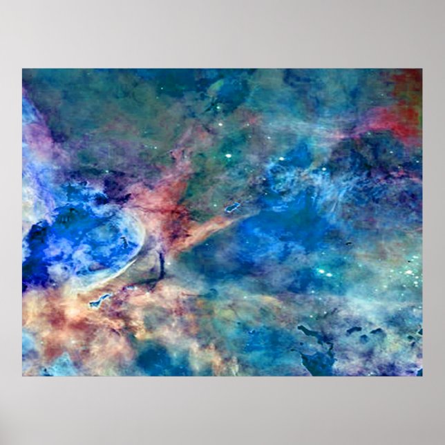 Eta Carinae Nebula Enhanced Blue Value Poster (Vorne)