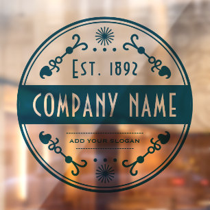 Etablierter Geschäftsname, Dekorativ Fensteraufkleber