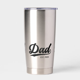 Etablierter Vater Neuer Vater Typografie des Gründ Thermobecher