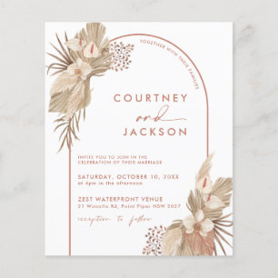 ETAT Boho Terrakotta Bogen Pampas Gras Hochzeit Flyer