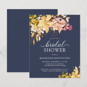 ETAT BUDGET Herbst Navy Blau Gold Blumen Hochzeits