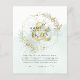 ETAT Eukalyptus Grün Gold Hochzeit QR CODE IN Flyer