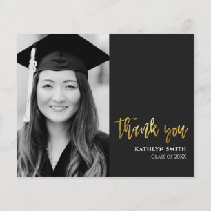 ETAT Gold Schrift Modern Foto Grad Danke Flyer