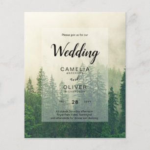ETAT Grün Wald Kiefern Bäume Hochzeit EINLADUNG Flyer