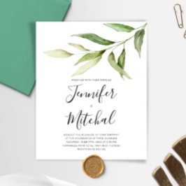 ETAT Grünpflanzen Floral Minmalistische Hochzeitse