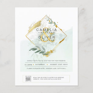 ETAT Grünzeug FOTO Hochzeits-Einladung QR CODE F Flyer