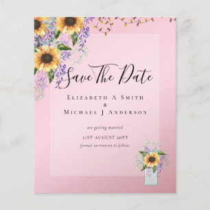 ETAT HAUSHALT SAVE THE DATES Rustikale Sonnenblume Flyer