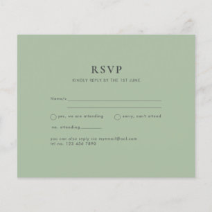 ETAT-HOCHZEIT Sage Grün Monochrome Hochzeit RSVP Flyer
