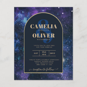 ETAT Hochzeitseinladung Sterne Nacht Violett Blau Flyer