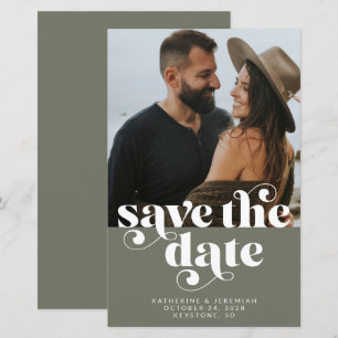 ETAT Modern Olivgrün Foto Save-the-Date