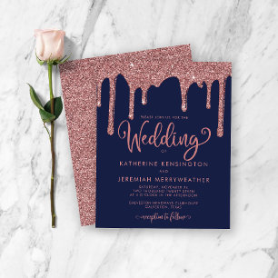 ETAT Navy Blaue Rose Gold Glitter Hochzeit