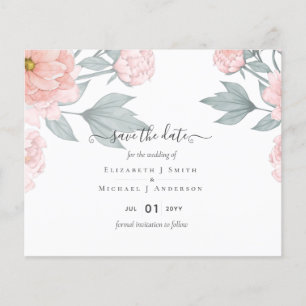 ETAT PFINGSTROSEN Rosa Salbei Pfirsich Hochzeit Flyer
