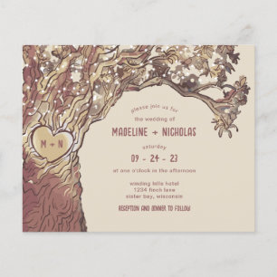 ETAT Rustikale Herz Baum Hochzeitseinladung mit Sc