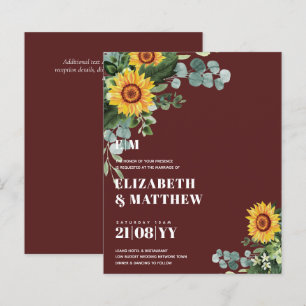 ETAT Rustikale Sonnenblumen Moderne Text Hochzeit