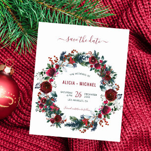 ETAT winterliche Blumenaquarell Hochzeit Einladung
