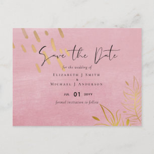 ETATISTISCHES BUDGET Rosa Goldene Hochzeit Postkarte