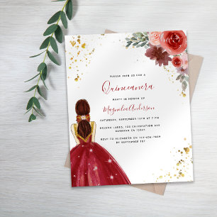 ETATSMÄSSIGE Einladung zum Quinceanera-Fest im rot