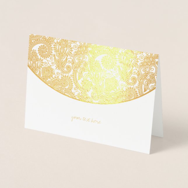 Etched Foil Elegante Muster Wedding Card Folienkarte (Vorderseite)