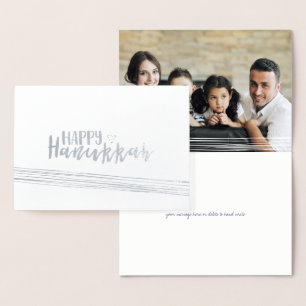 Etched Foil Happy Hanukkah Abstrakt Foto Card Folienkarte