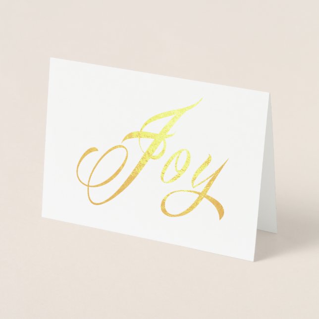 Etched Foil JOY Holiday Card Folienkarte (Vorderseite)