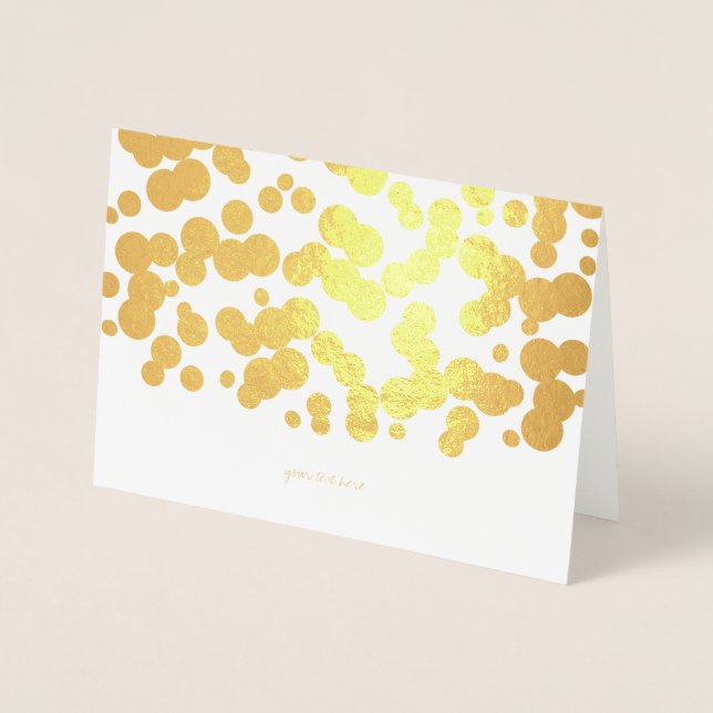 Etched Gold Foil Bubble Confetti Grußkarten Folienkarte (Vorderseite)