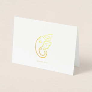 Etched Gold Foil Ganesha Grußkarten Folienkarte