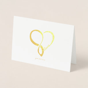 Etched Gold Foil Infinity LIEBE Grußkarten Folienkarte
