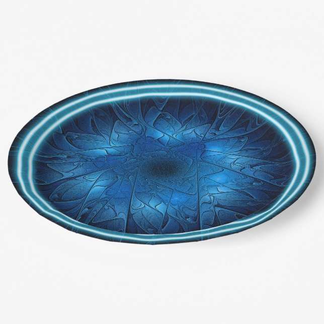 Etched-Look Blue Fraktal Star von David Pappteller (Schrägansicht)