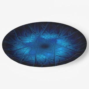 Etched-Look Blue Fraktal Star von David Pappteller