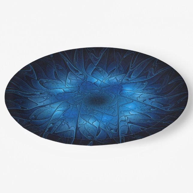 Etched-Look Blue Fraktal Star von David Pappteller (Schrägansicht)