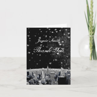 Etched NYC Skyline #2 Black Whart Herzlichen Dank Dankeskarte