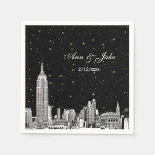 Etched NYC Skyline Starry DIY BG Wedding Serviette