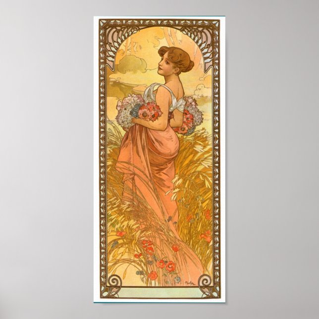 Ete ~ by Alphonse Mucha Poster (Vorne)