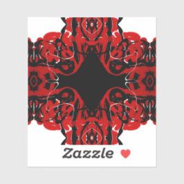 Eternal Abstract Red Black White Fluid Art Aufkleber