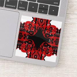 Eternal Abstract Red Black White Fluid Art Aufkleber