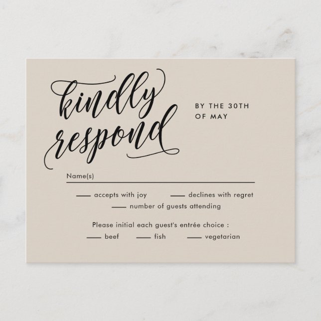 Eternal Bliss bearbeitbare UAWG Antwort Karte (Vorderseite)