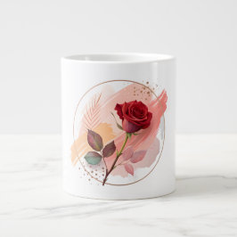 Eternal Blush: A Modern Rose in Abstract Harmony Jumbo-Tasse