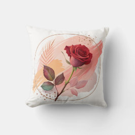 Eternal Blush: A Modern Rose in Abstract Harmony Kissen