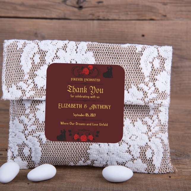 Eternal Bond Wedding Quadratischer Aufkleber (Von Creator hochgeladen)