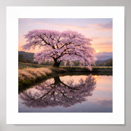 Eternal Cherry Blossom Reflection – Art Print Poster