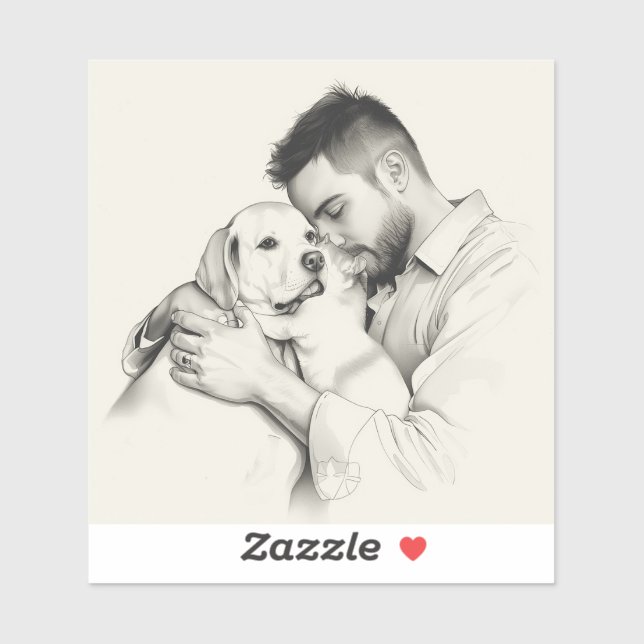 Eternal Companions: Black & White Pet Bond Paintin Aufkleber (Blatt)