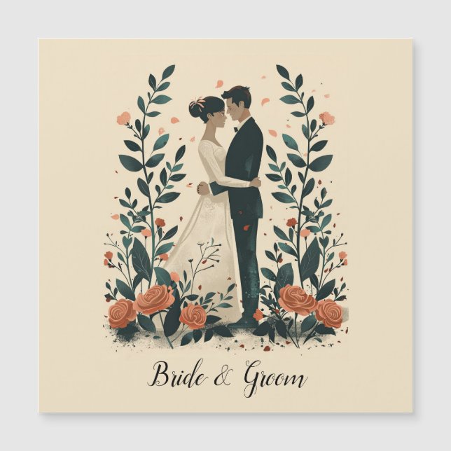 Eternal Embrace Wedding Magneteinladung (Vorderseite)