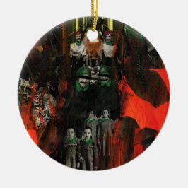 Eternal Flame Fire Twins Surrealist Keramikornament