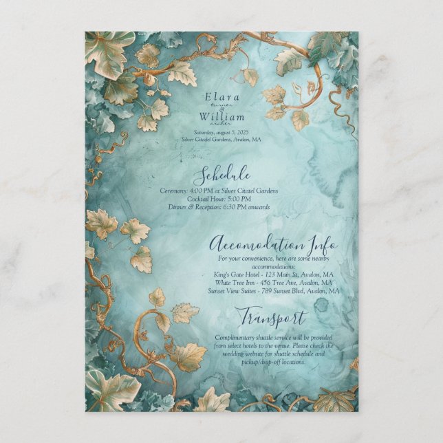 Eternal Grace Elven Wedding Begleitkarte (Vorderseite)